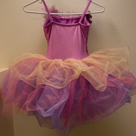 Curtain call girls purple and gold sequined ballet tutu princess dance costume - Picture 2 of 4